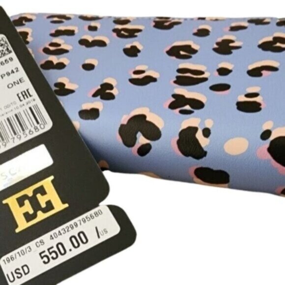 Escada Leather Purple Leopard Continental Wallet $550 - Picture 12 of 12